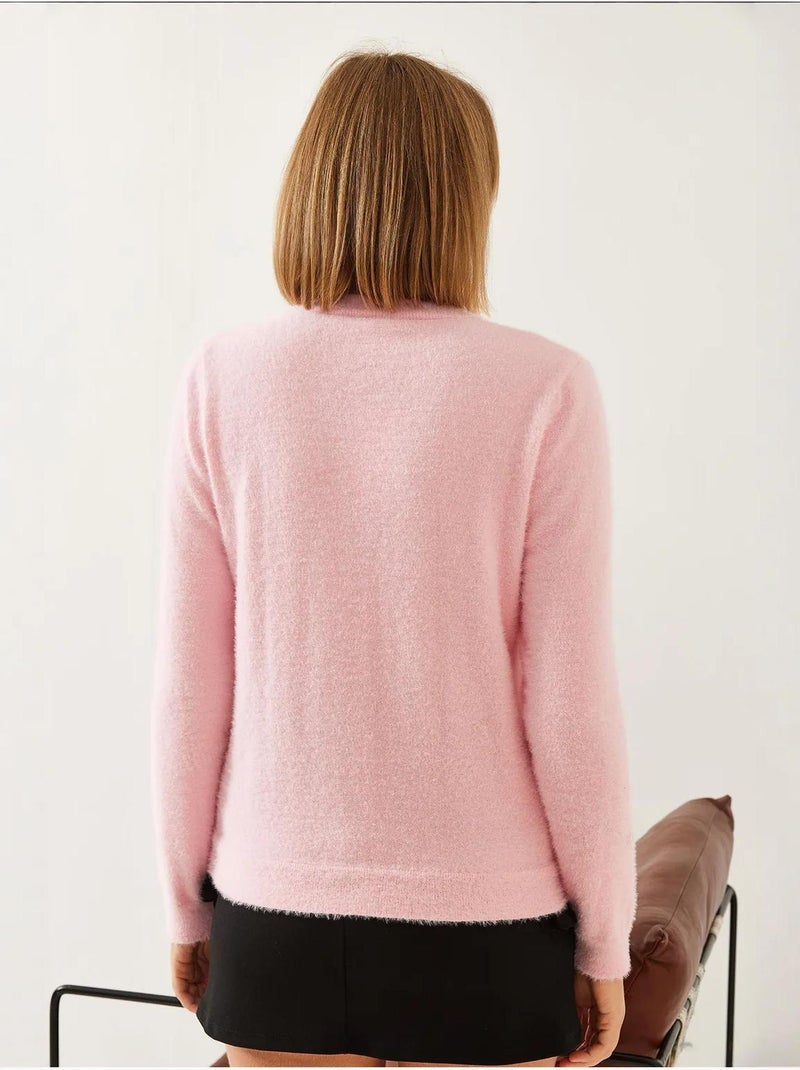 Pull en maille à motif cœur bianco lucci Rose clair - Kiabi