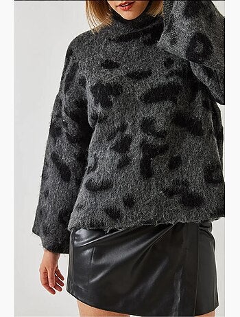 Pull en maille à motif demi-col roulé lucci