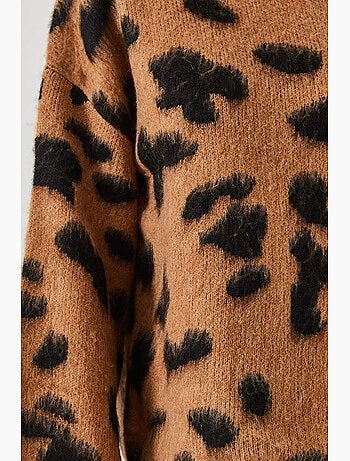 Pull en maille à motif demi-col roulé lucci