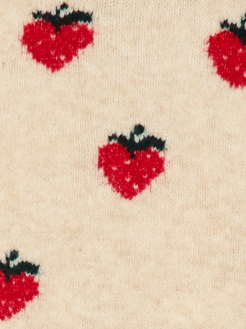 Pull en maille à motif fantaisie Beige - Kiabi
