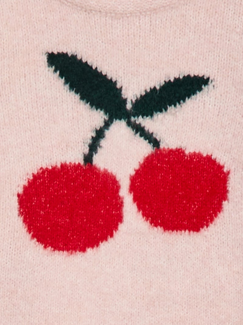 Pull en maille à motif fantaisie Rose - Kiabi