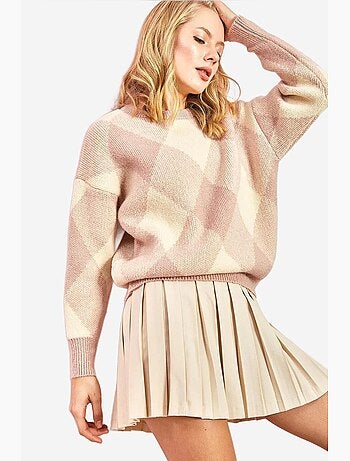 Pull en maille à motifs carrés lucci