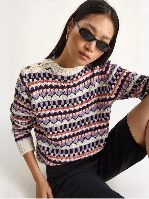 Pull en maille à motifs ethniques lucci - Kiabi Pull en maille à motifs ethniques lucci - Kiabi