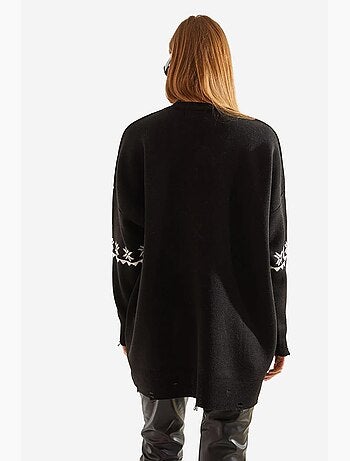 Pull en maille à motifs lapin et déchirures lucci
