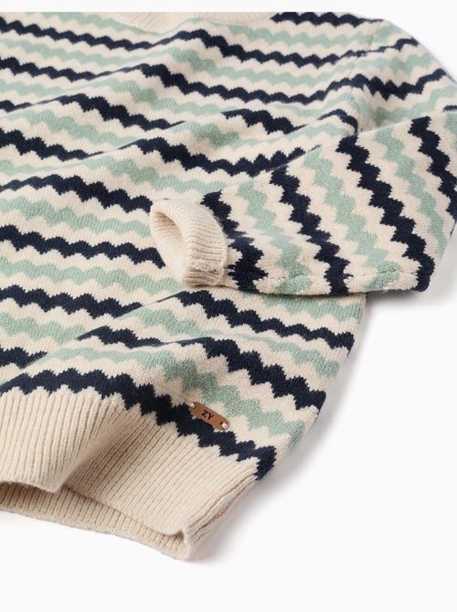 Pull en maille à rayures en jacquard B&S - Kiabi