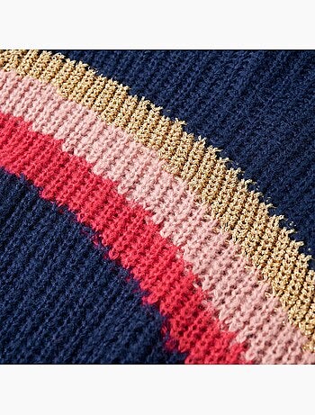 Pull en maille acrylique col rond à côtes ondulées - vidaxl