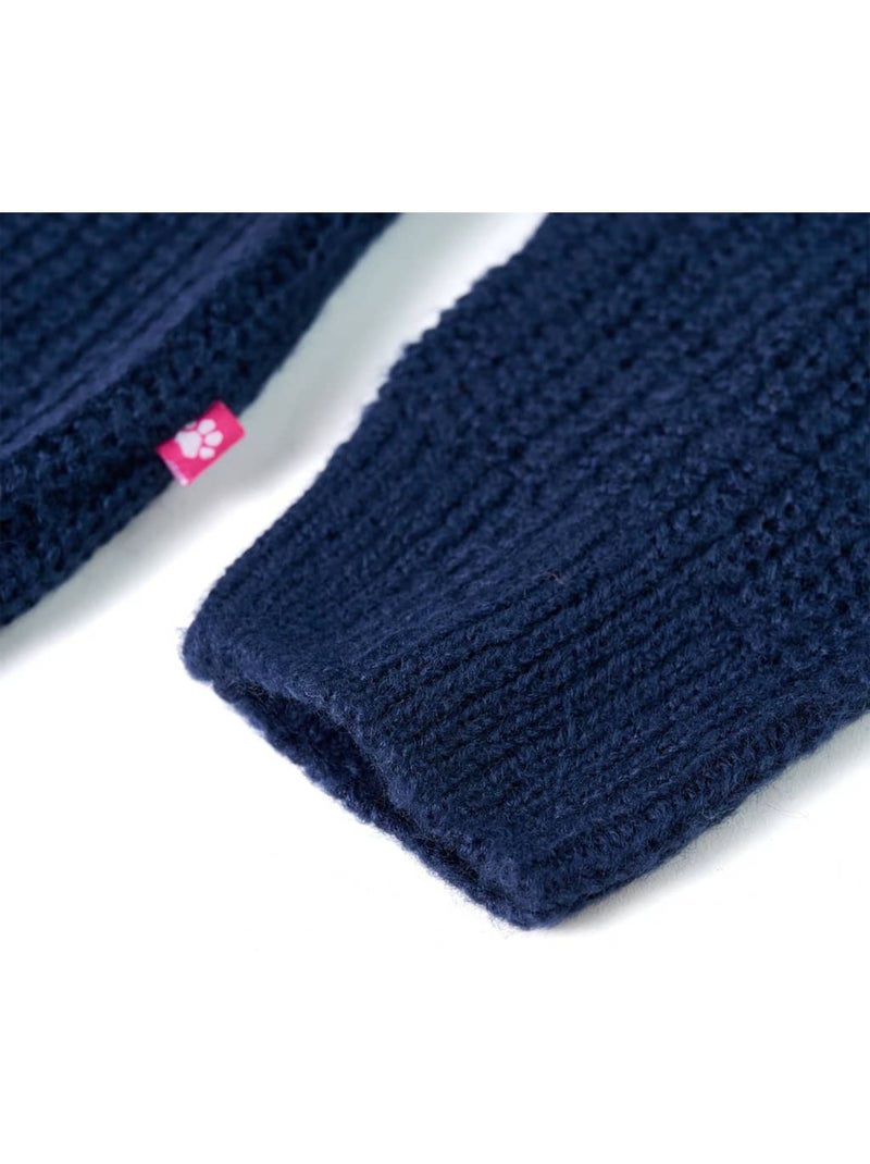 Pull en maille acrylique col rond à côtes ondulées - vidaxl Bleu - Kiabi
