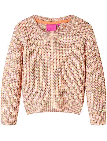 Pull en maille acrylique pâle col rond manches longues - vidaxl