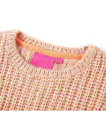 Pull en maille acrylique pâle col rond manches longues - vidaxl