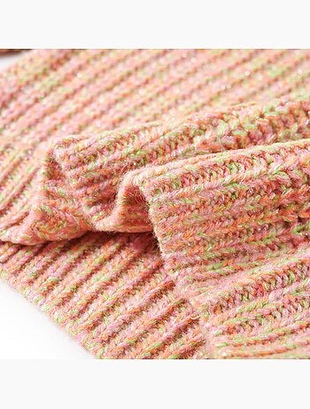 Pull en maille acrylique pâle col rond manches longues - vidaxl