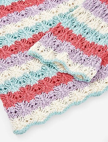 Pull en Maille Ajouré à Rayures avec Manche Évasée