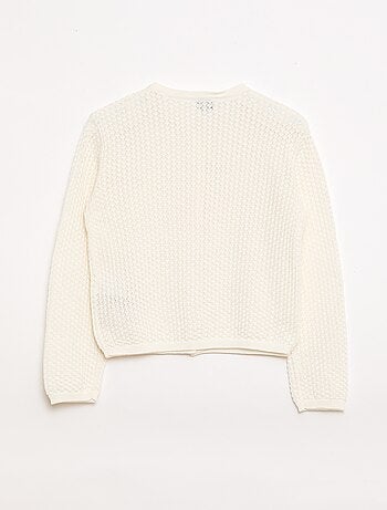 Pull en maille ajourée à col rond