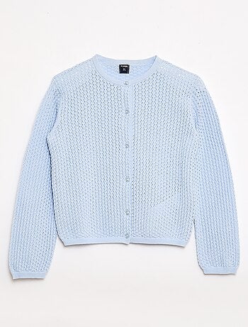 Pull en maille ajourée à col rond