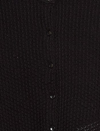 Pull en maille ajourée à col rond
