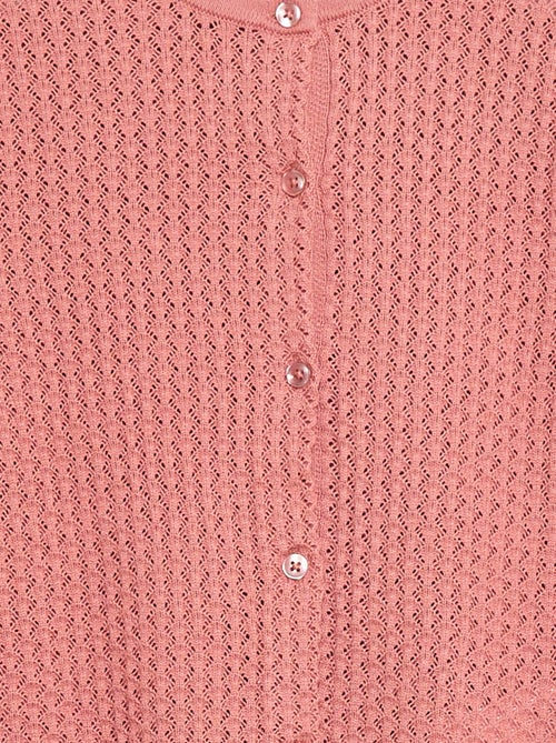 Pull en maille ajourée à col rond - Kiabi