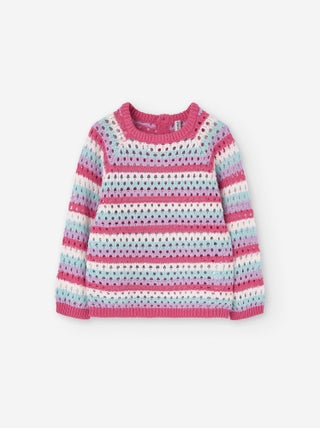 Pull en Maille Ajourée à Rayures