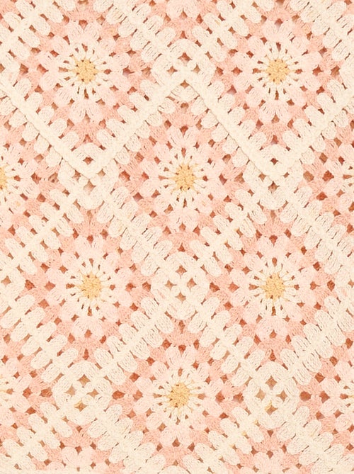 Pull en maille ajourée avec broderies fleurs - Kiabi