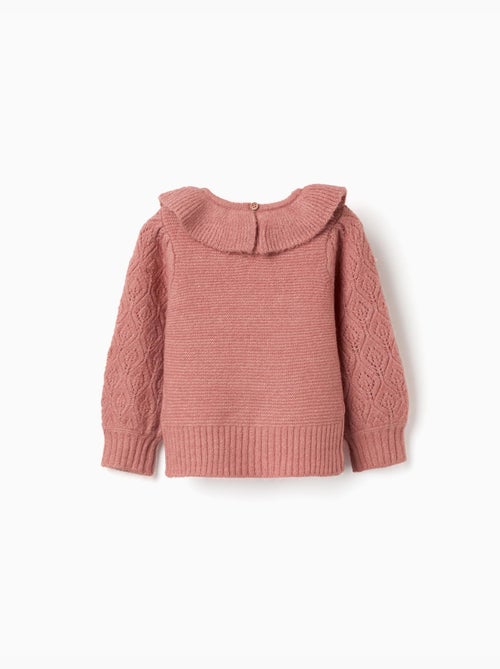 Pull en maille ajourée avec col à volants - Kiabi Pull en maille ajourée avec col à volants - Kiabi