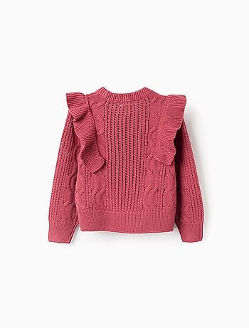 Pull en maille ajourée avec volants