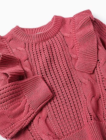 Pull en maille ajourée avec volants