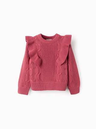 Pull en maille ajourée avec volants