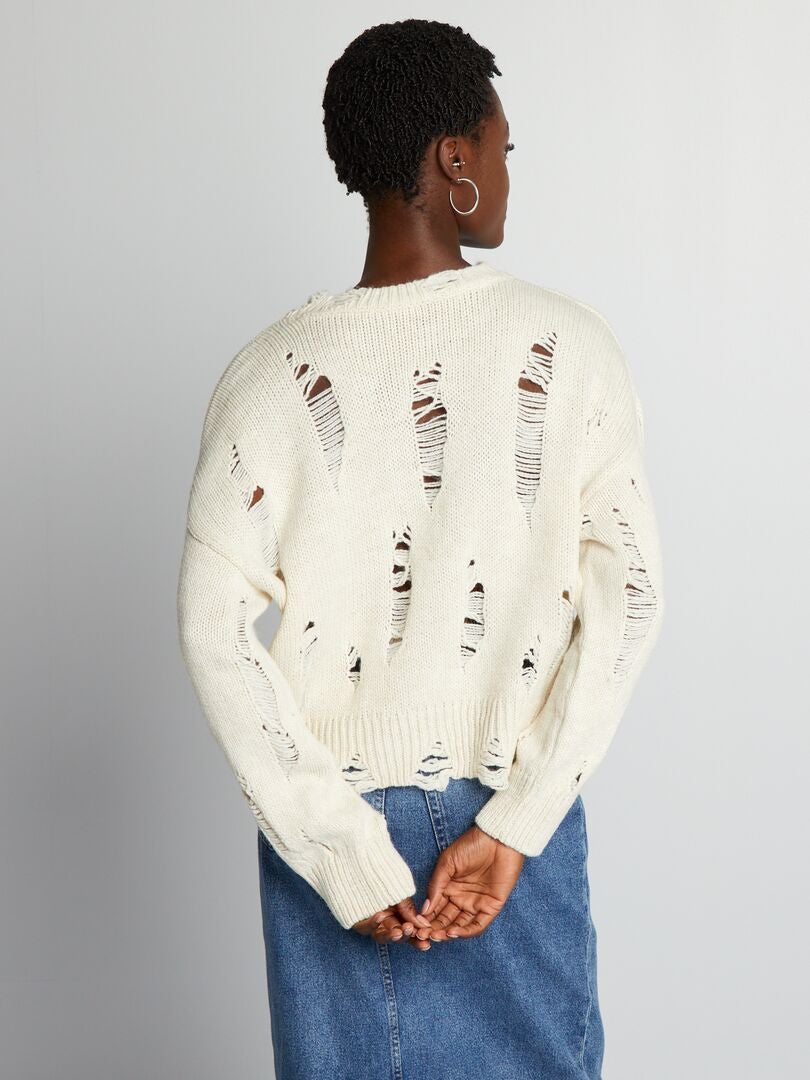 Pull En Maille KIABI Taille L - Couleur Rouge/Marron, Occasion Très Bon État