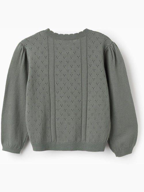 Pull en maille ajourée de coton B&S - Kiabi