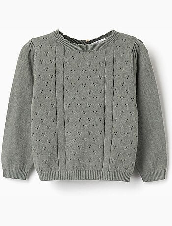 Pull en maille ajourée de coton B&S