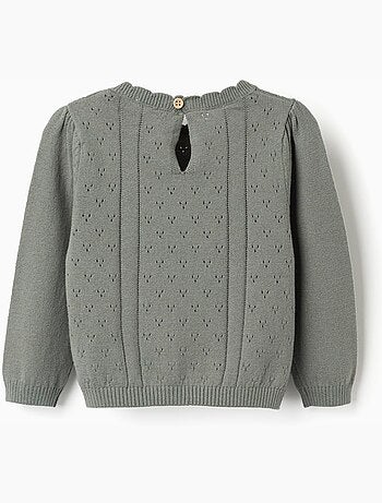 Pull en maille ajourée de coton B&S