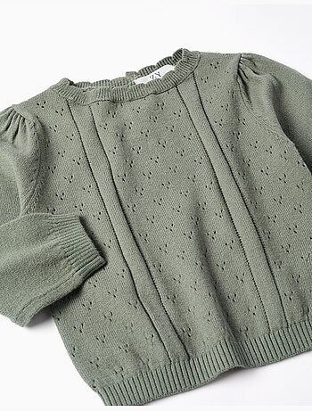 Pull en maille ajourée de coton B&S