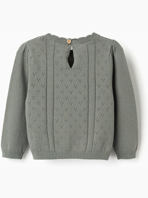 Pull en maille ajourée de coton B&S - Kiabi