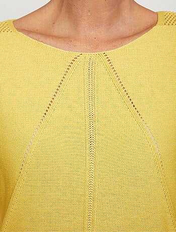 Pull en maille ajourée, manches 3/4 - Afibel