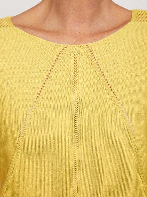 Pull en maille ajourée, manches 3/4 - Afibel - Kiabi