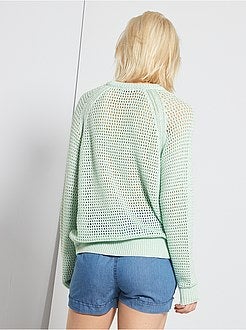 Pull en maille ajourée - Kiabi