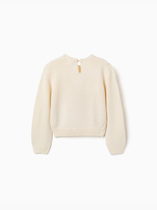 Pull en maille avec broderie florale - Kiabi