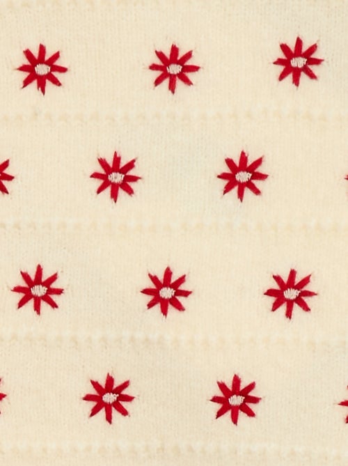 Pull en maille avec broderies - Kiabi