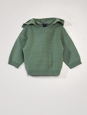Pull en maille avec capuche - Kiabi