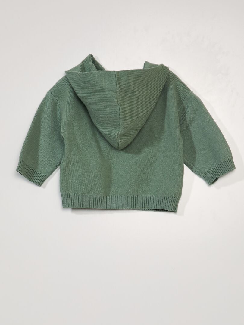 Sweat à Capuche United Colors Of Benetton Fille - Maille Grattée, Broderie Paillettes, Coupe Droite - Vert, Taille M/L 130 Cm