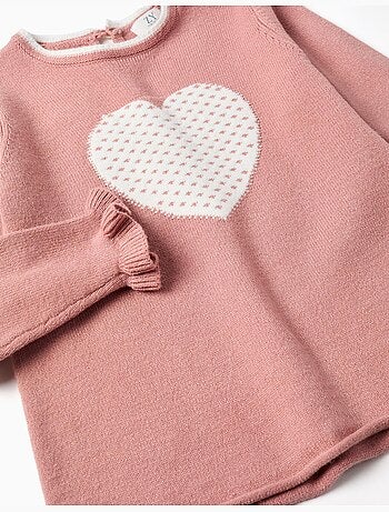 Pull en maille avec cœur jacquard