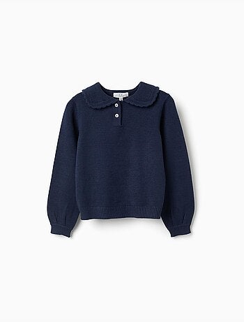 Pull en maille avec col à festons