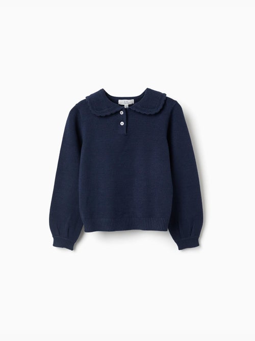 Pull en maille avec col à festons - Kiabi Pull en maille avec col à festons - Kiabi