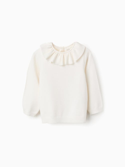 Pull en Maille avec Col à Volants - Kiabi