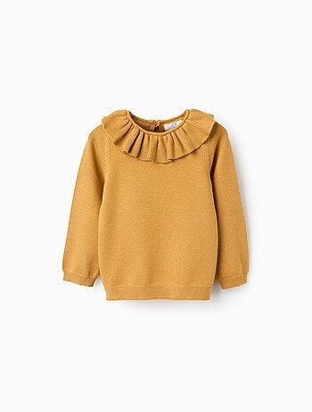 Pull en Maille avec Col à Volants