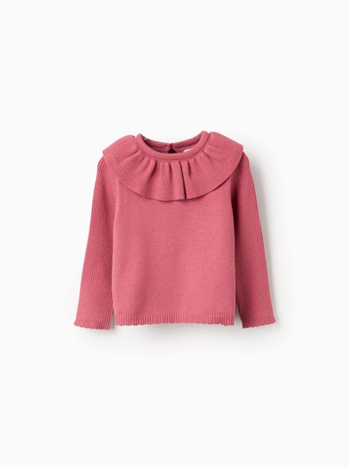 Pull en Maille avec Col à Volants - Kiabi