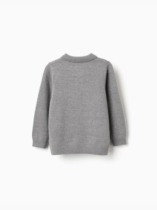 Pull en maille avec col de style polo B&S - Kiabi