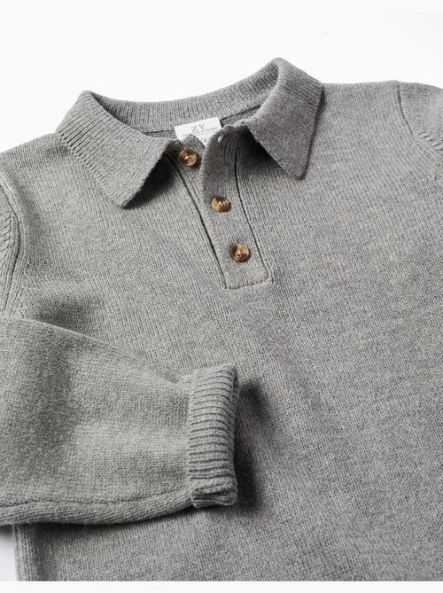 Pull en maille avec col de style polo B&S - Kiabi