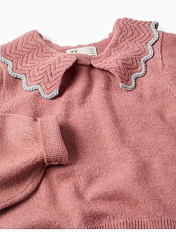 Pull en maille avec col en forme de nœud et lurex