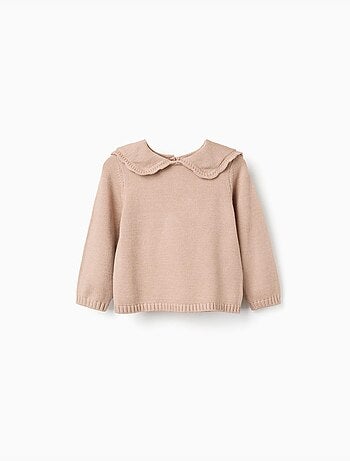 Pull en maille avec col festonné