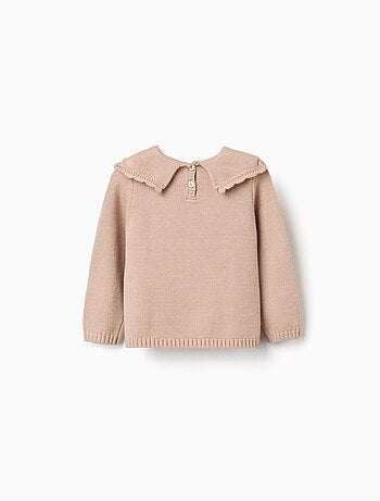 Pull en maille avec col festonné