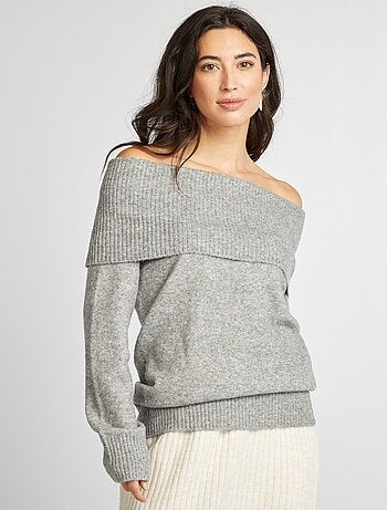 Pull en maille avec col montant